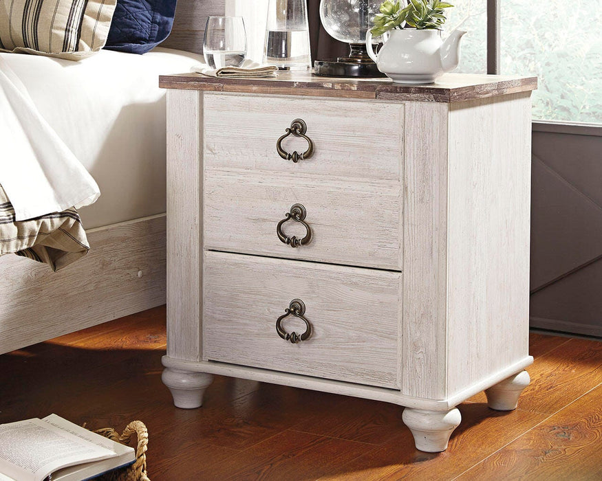 Willowton Whitewash Two Drawer Night Stand