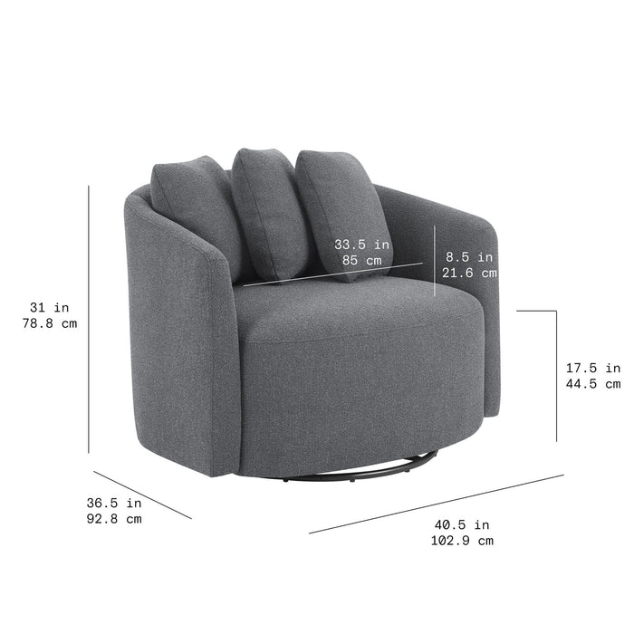 Beautiful Drew Chair by Drew Barrymore, Charcoal Boucle - new