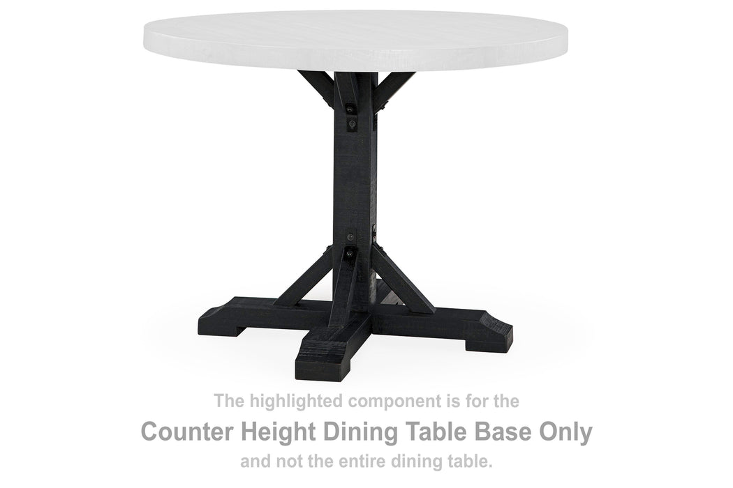 Valebeck Black/Brown Round DRM Counter Table Base