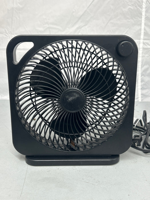 Mainstays 9-inch Box Indoor Comfort Personal AC Electric Fan, 3 Speeds, Black - use_like_new