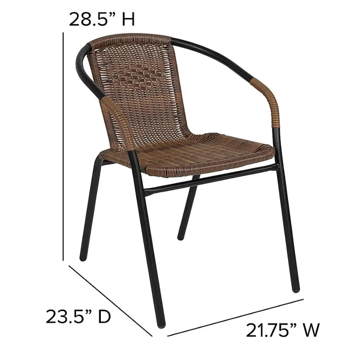 Alamont Home - Lila Patio Chair (set of 2) - Medium Brown - open_box