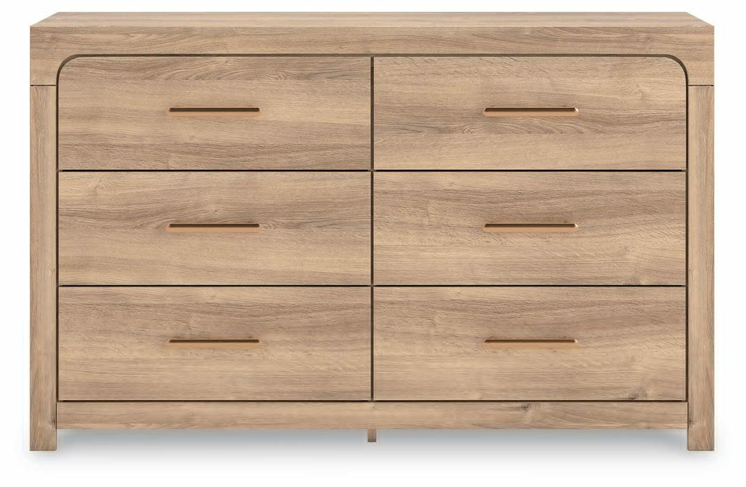 Hollymount Tan Six Drawer Dresser