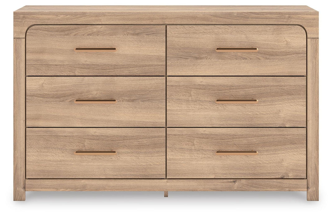 Hollymount Tan Six Drawer Dresser