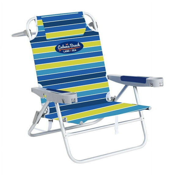 Cabana Life 5 Position Deluxe Beach Chair, Blue - open_box