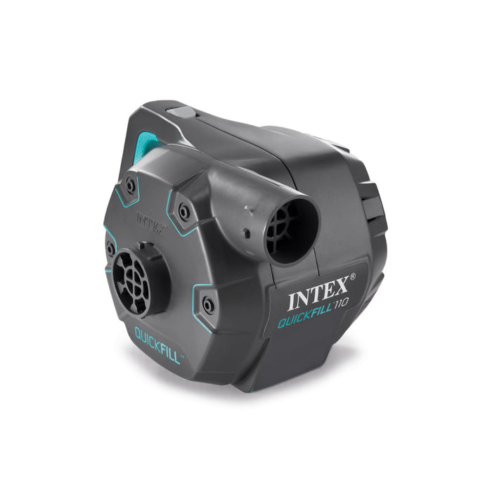 Intex Premium Quick-Fill 120V AC Electric Air Pump for Air Mattress & Inflatables, 3 Nozzles - Gray/Green - new