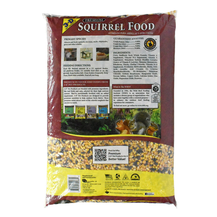 3-D Pet Products Premium Squirrel and Wildlife Food, 20 lb., Dry, 1 Pack - new