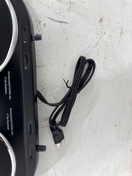 Mainstays Double Burner, 1800 W, Black Electric Cooktop, 1 Each, Assembled Product - used_good