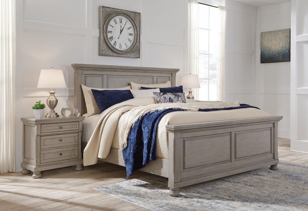 Lettner Light Gray Lettner King Panel Bed