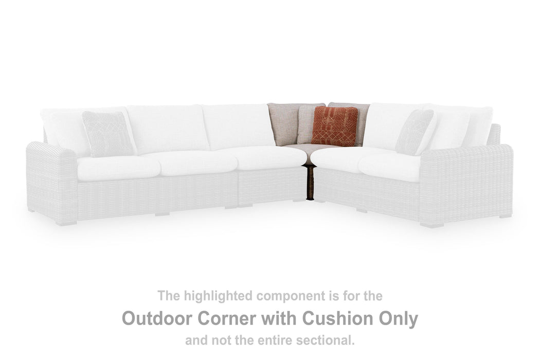 Angel Island Beige/Brown Corner with Cushion