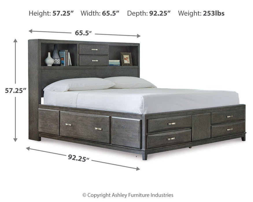 Caitbrook Gray Caitbrook Queen Storage Bed with 8 Drawers