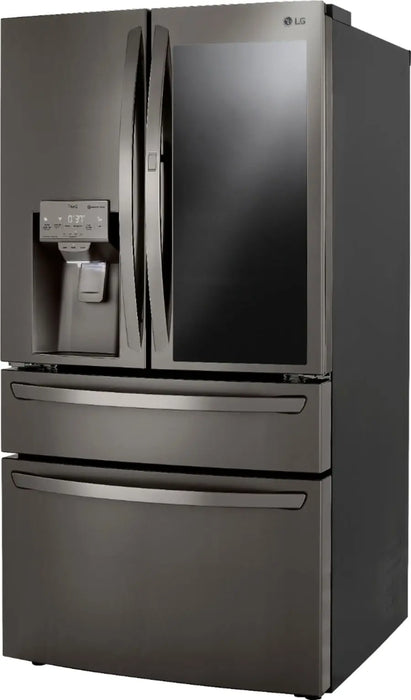 LG - 22.5 Cu. Ft. 4-Door French Door-in-Door Counter-Depth Smart Refrigerator with Craft Ice - PrintProof Black Stainless Steel - open_box