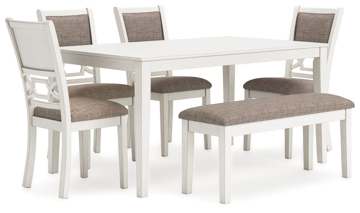 Erinberg Antique White Dining Room Table Set (6/CN)
