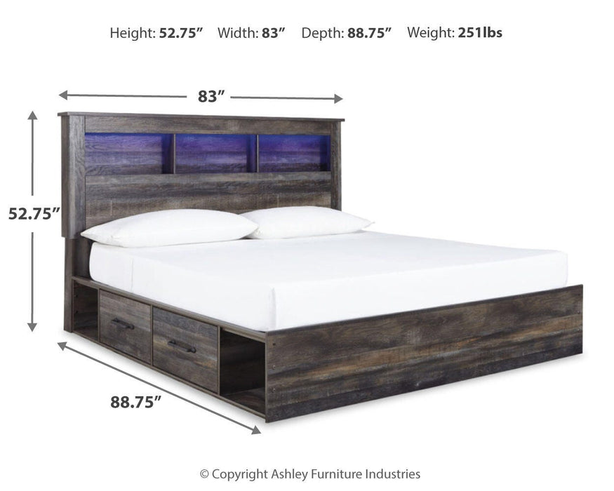 Drystan Multi Drystan King Bookcase Bed with 2 Storage Drawers