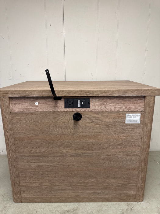 My Texas House Monroe 3 Drawer Nightstand with USB, Brushed Oak Finish - new