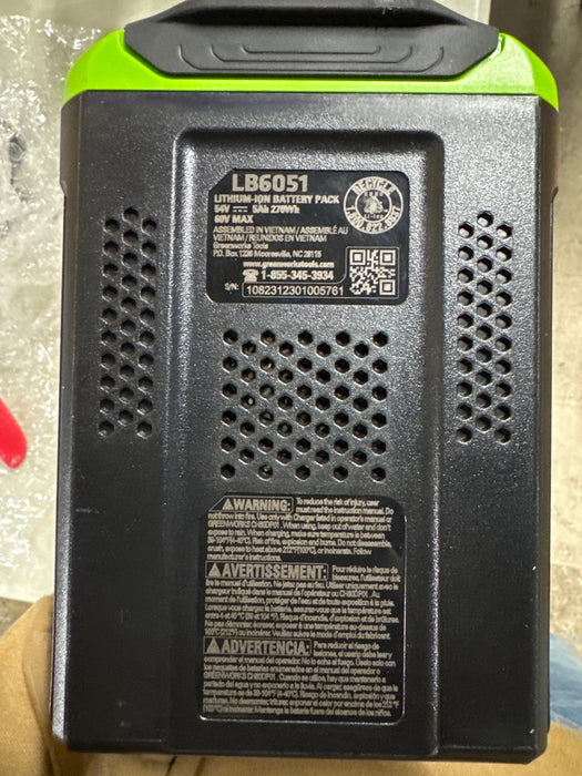 Greenworks 60V 21" Push Lawn Mower + (1) 5.0 Ah  1 Battery Included / Charger Not Included - use_like_new