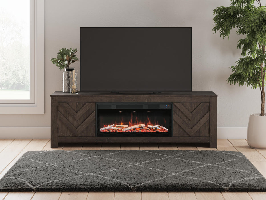 Cayboni Black Cayboni 71" TV Stand with Electric Fireplace