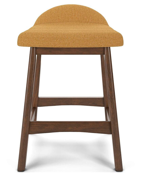 Lyncott Mustard/Brown Lyncott Counter Height Bar Stool