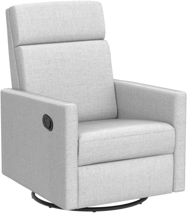 Merax Gray Modern Upholstered Manual Swivel Recliner Chair w/Headsupport Adjustable Nursery Glider Rocker for Living Room, Bedroom, Set of 1 - new