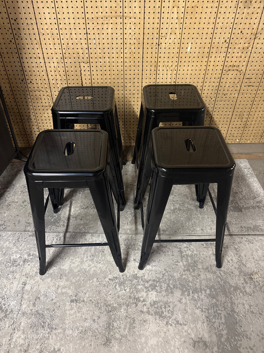 Howard 24inch Metal Assembled Barstool, Set of 4, Black Color for Indoor - open_box