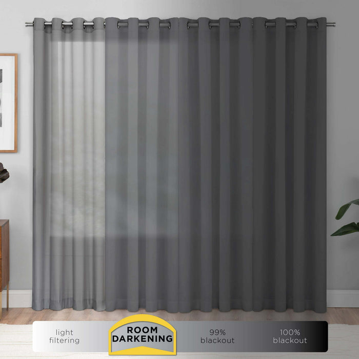 Mainstays Blackout Curtain Panels, Set of 2, Gray, 30" W x 63" L - new