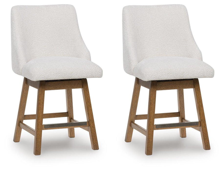 Cabalynn Oatmeal/Light Brown Upholstered Barstool (Priced Per Item, Must Order 2, 4, 6, or 8)