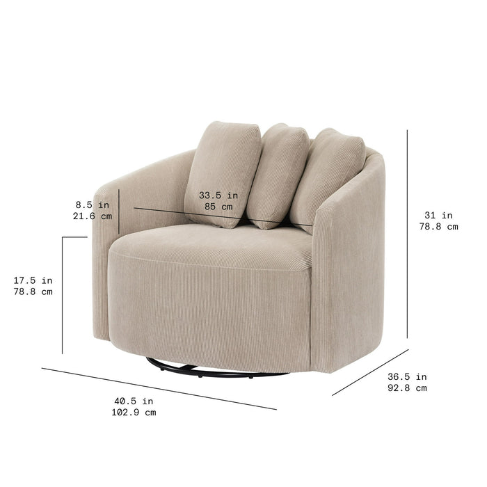 Beautiful Drew Accent Chair by Drew Barrymore, Fawn Cord - new