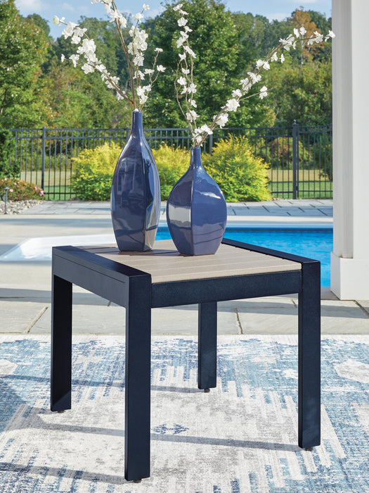 Mabry Shores Navy Blue/Driftwood Rectangular End Table