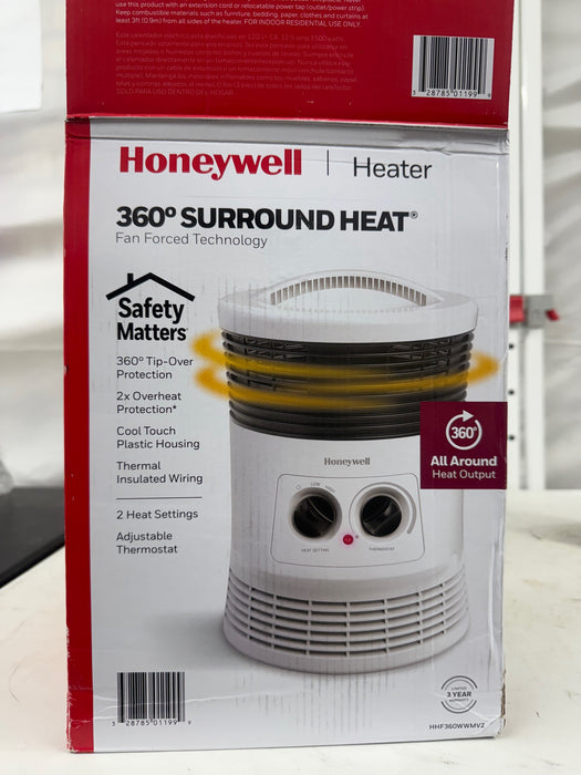 Honeywell 360 Surround Space Heater for Indoor Use, Small Electric Space Heater, White, HHF360W - new