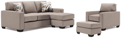 Greaves Stone Greaves Sofa Chaise, Chair, and Ottoman