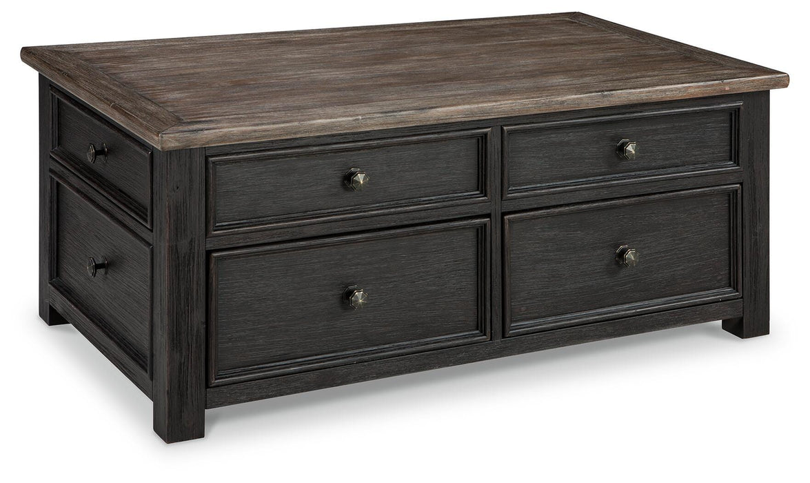Tyler Creek Grayish Brown/Black Lift Top Cocktail Table