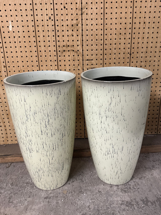 21 inch Tall Planters for Outdoor Plants Set of 2,Tall Plant Pots with Drainage Hole,Large Flower Pots for Indoor Front Porch Garden Home Patio,Beige - new