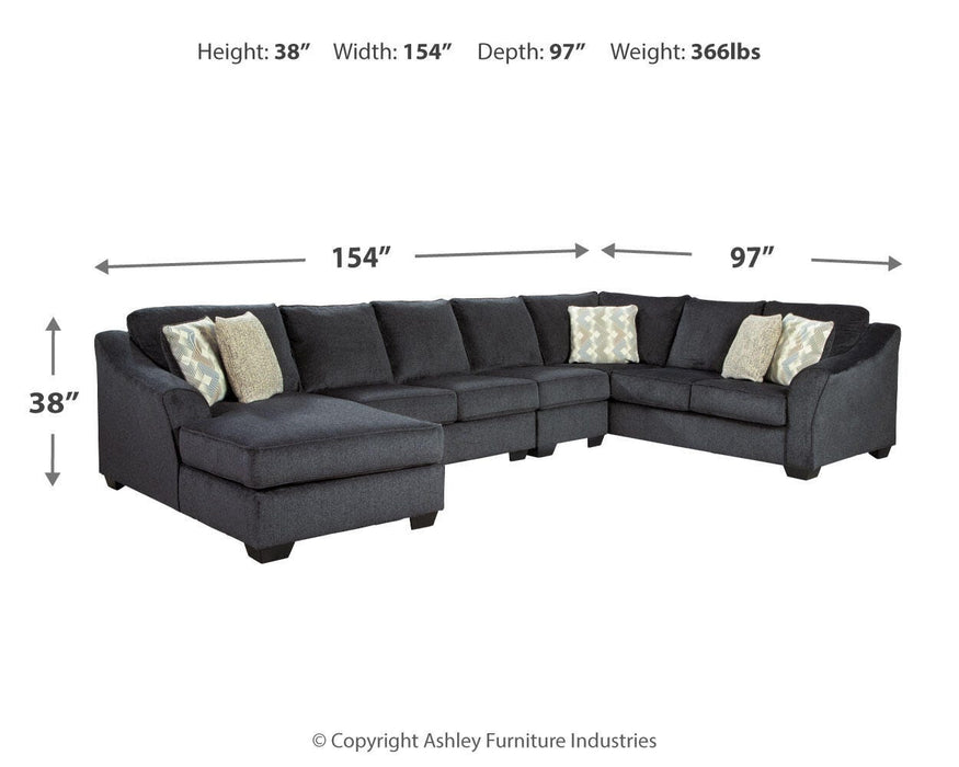 Eltmann Slate Eltmann 4-Piece Sectional with Chaise