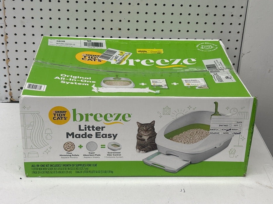 Purina Tidy Cats Litter Box System, BREEZE System Starter Kit Litter Box, Litter Pellets & Pads - new
