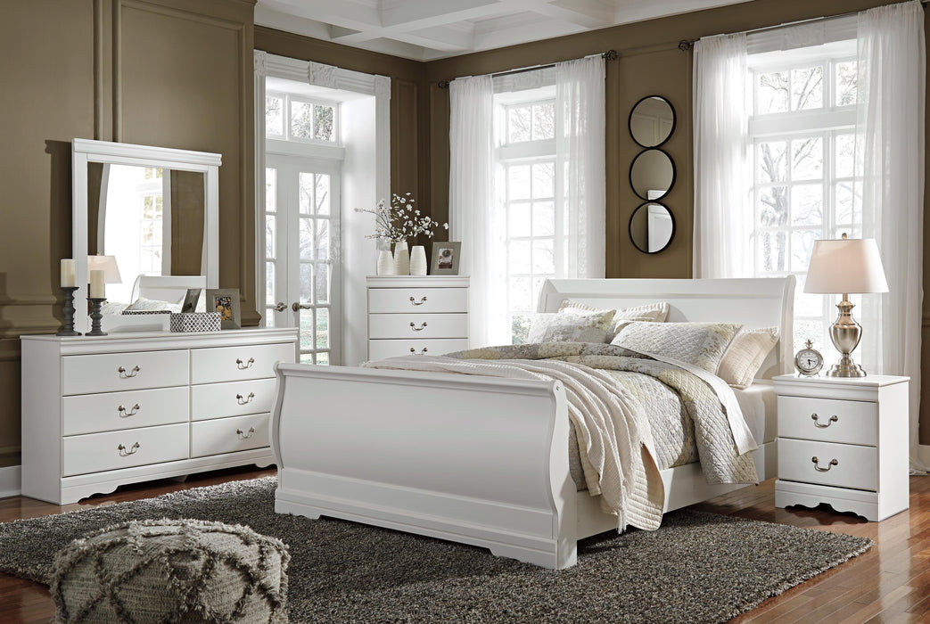 Anarasia White Sleigh Bedroom Collection
