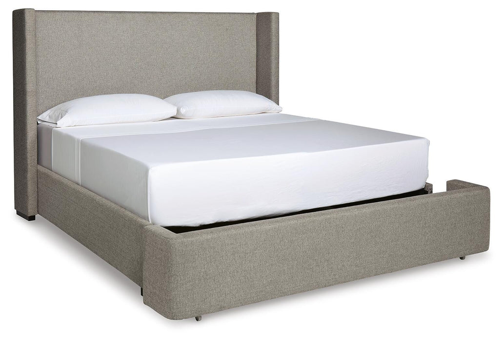 Fawnburg Gray Fawnburg Queen Upholstered Storage Bed