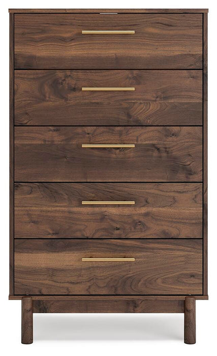 Calverson Mocha Five Drawer Chest
