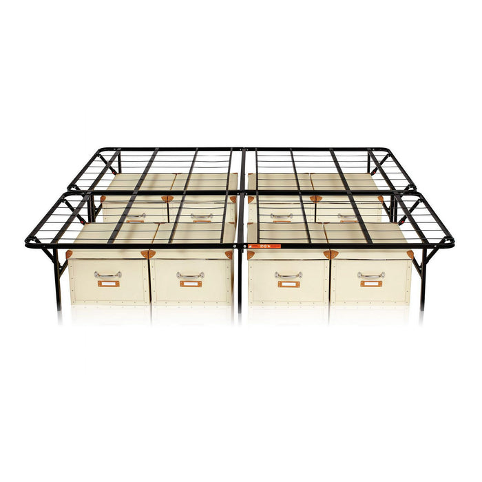 Mainstays 14 High Quad Fold Steel Platform Bed Frame, King - open_box