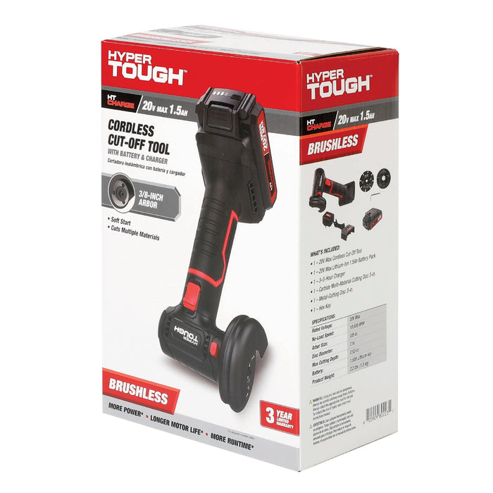 Hyper Tough 20V Max Brushless Cordless Cut-Off Tool with 1.5Ah Lithium-Ion Battery and Charger - use_like_new
