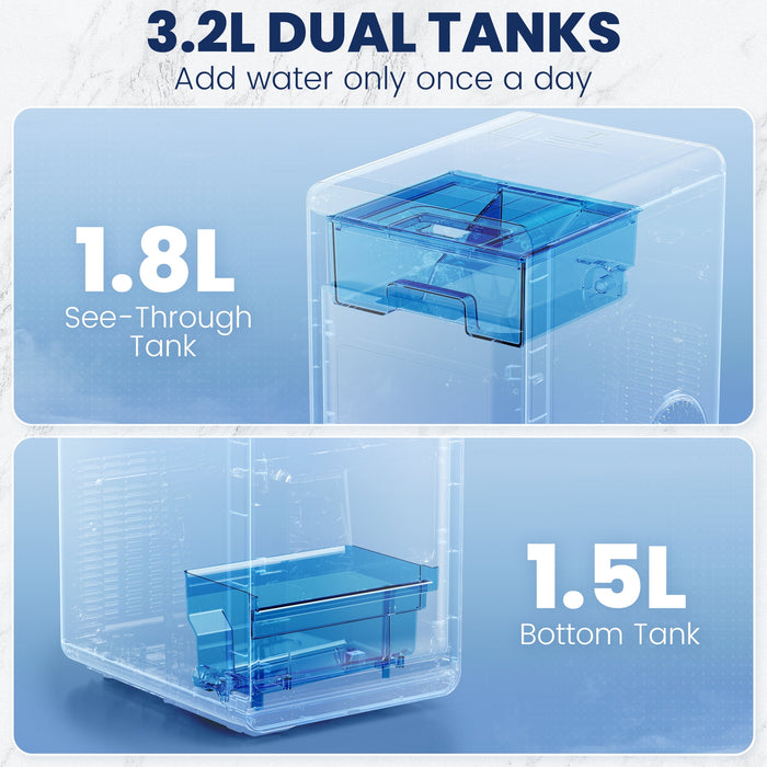 Qunler Nugget Ice Maker Countertop, 44lbs per Day Chewable Pebble Nugget Ice Machine with Touch Screen for Home, Kitchen, Office, Stainless Steel, Black - new