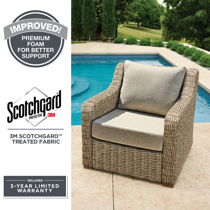 Better Homes & Gardens Beige Outdoor 24" x 24" 2 Piece Deep Seat Cushion Set - open_box