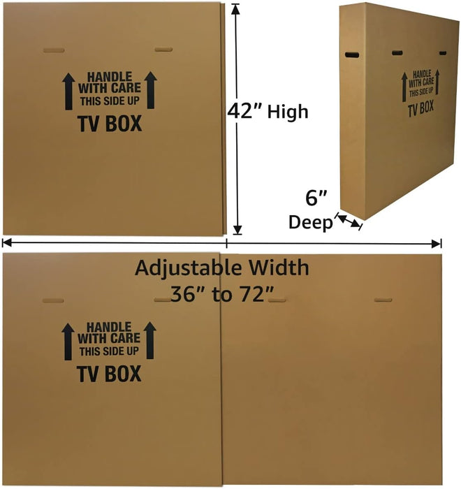 Uboxes TV Adjustable Moving Box Fits Up to 70 - open_box