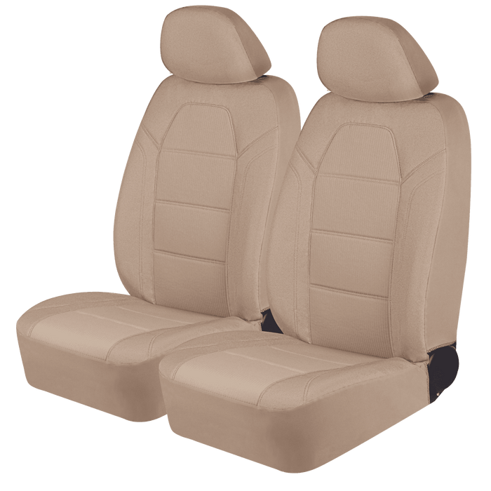 Auto Drive 2 Piece Truck Seat Cover Santos, Jacquard Tan - Universal Fit, 2202SC305 - open_box