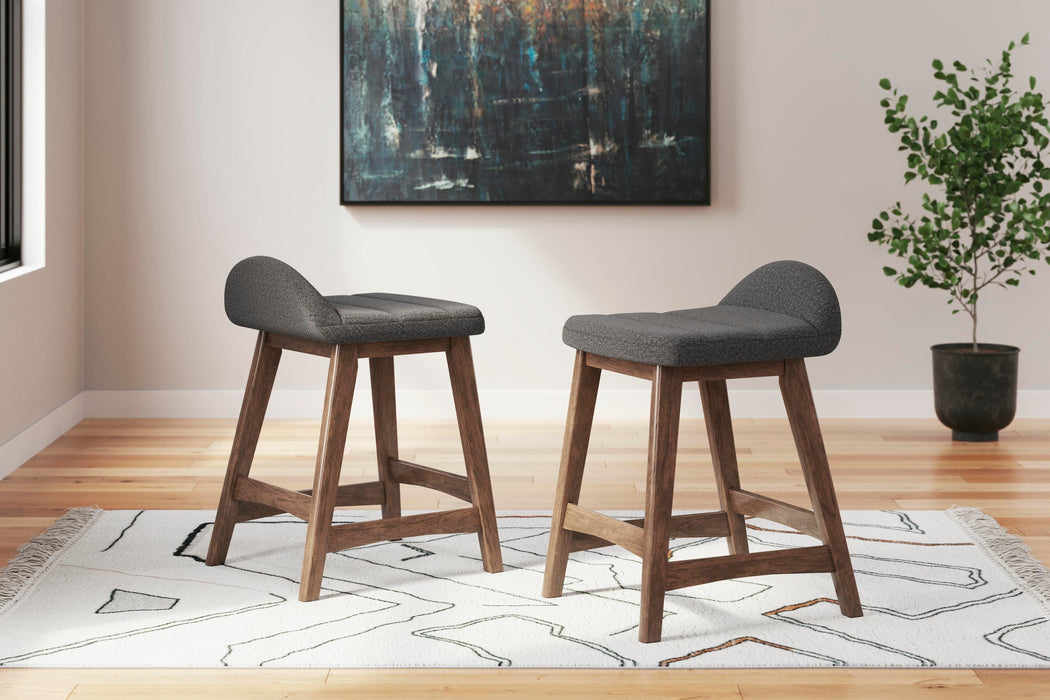 Lyncott Charcoal/Brown Upholstered Barstool (Priced Per Item, Must Order 2, 4, 6, or 8)