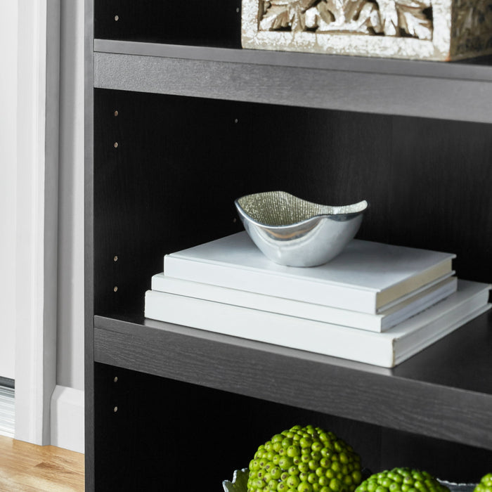 Mainstays Framed 3-Shelf Bookcase with Adjustable Shelves, True Black Oak - new