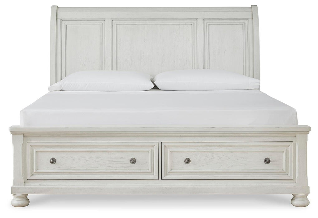 Robbinsdale Antique White Robbinsdale Queen Sleigh Bed with Storage
