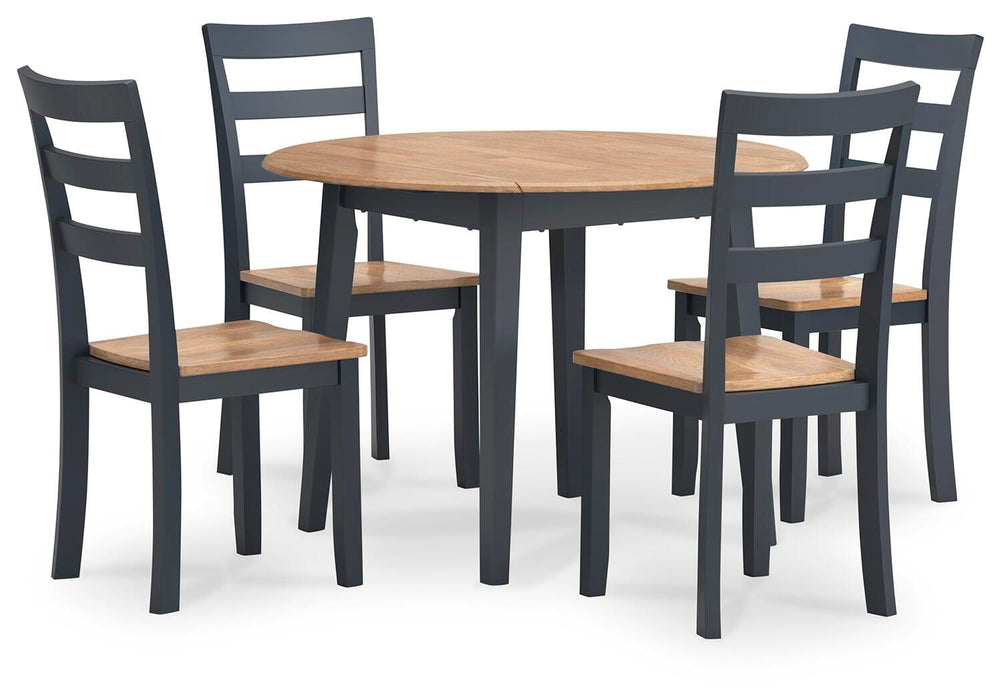Gesthaven Natural/Blue Gesthaven Dining Table and 4 Chairs