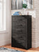 Delmorta Dark Gray Five Drawer Chest