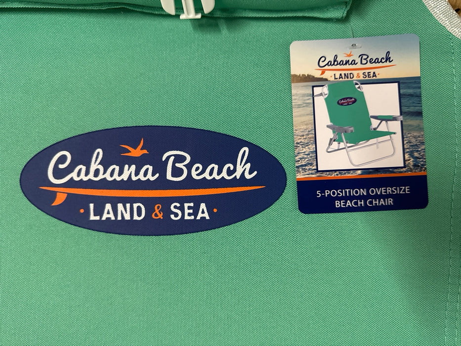 Cabana Life Deluxe Five reclining positions Beach Chair, Biscay Green - open_box