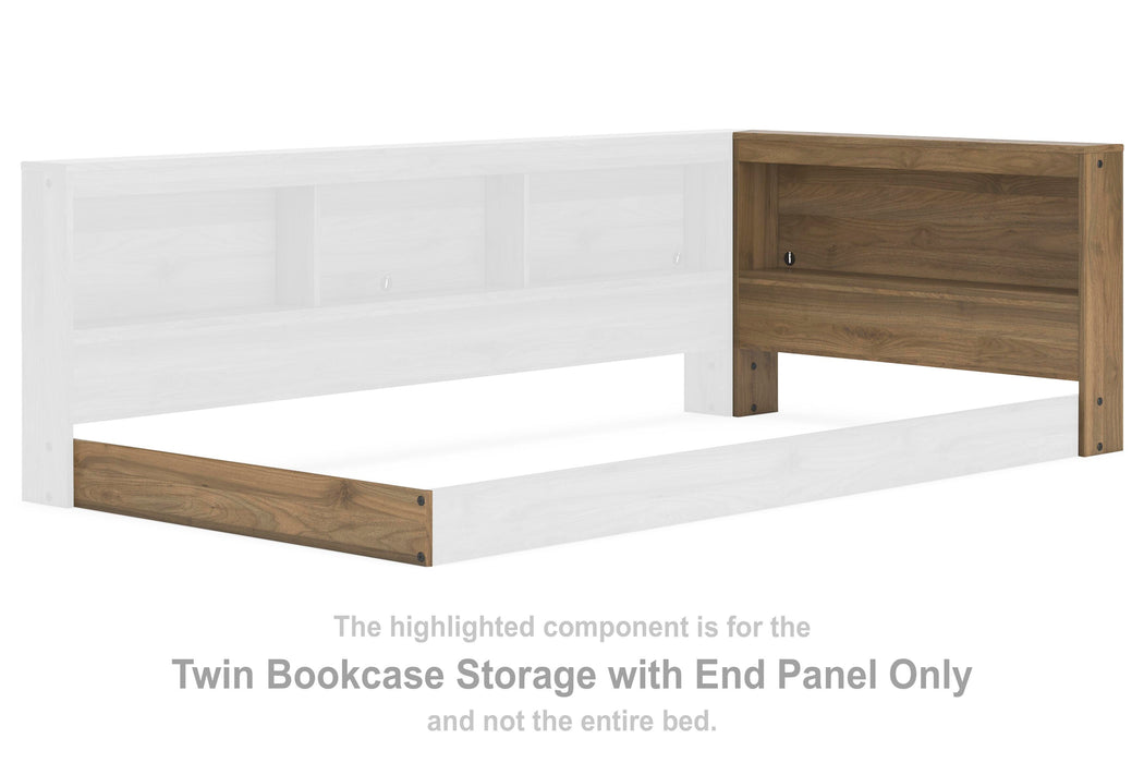 Deanlow Honey T Bookcase Storage w/End Panel