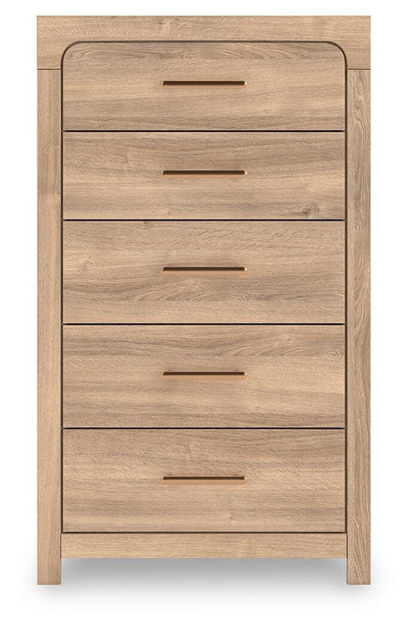 Hollymount Tan Five Drawer Chest